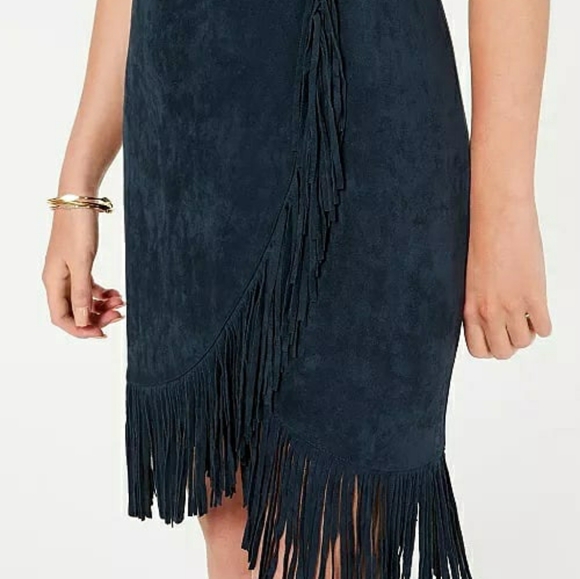 Rosie Harlow Juniors Faux-Suede Fringe Dre Navy - Picture 3 of 4